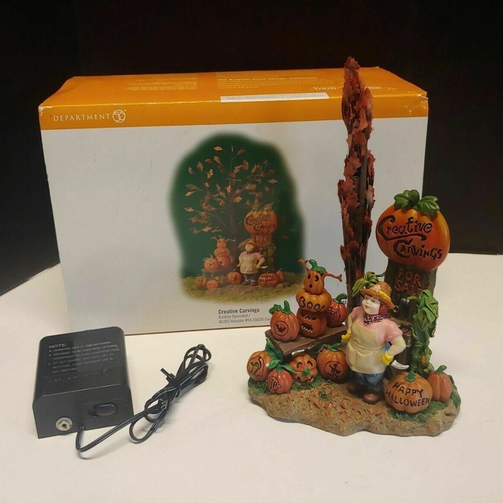 Dept 56 Snow Village Halloween Creative Carvings 56.55246 EUC Boxed Retired 2003